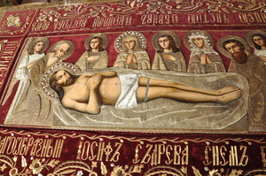 Плащаница 19 века, подарок нашему Храму